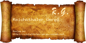 Reichsthaler Gergő névjegykártya